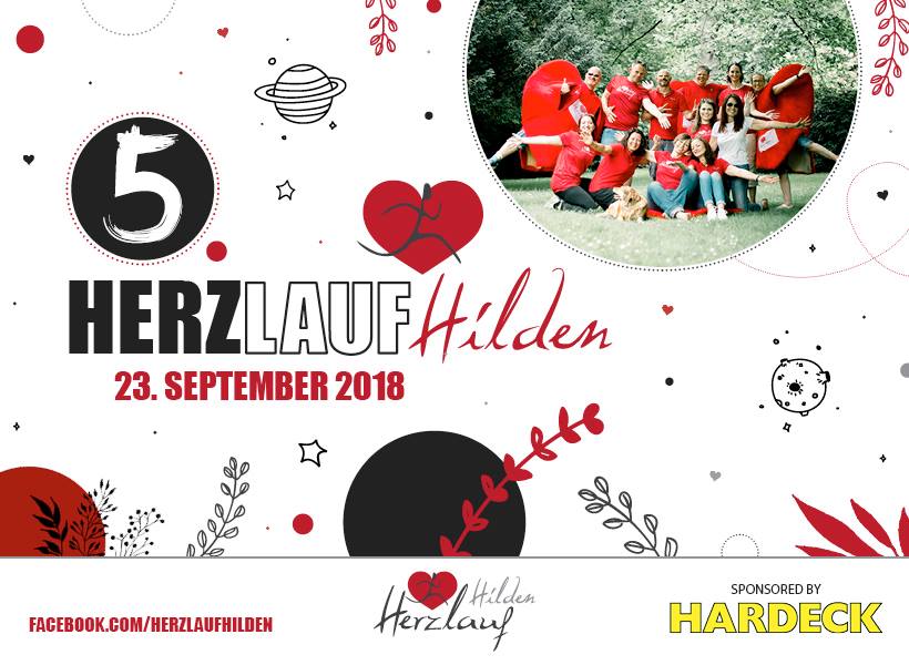 Veranstaltungsplakat 5. Herzlauf-Hilden 23.09.2018